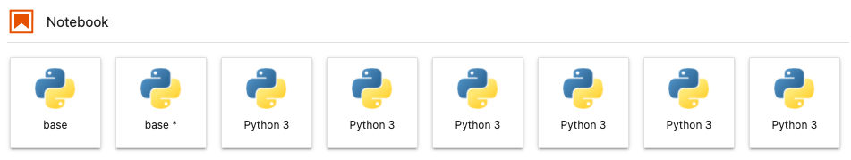 An image showing multiple Python3 kernels