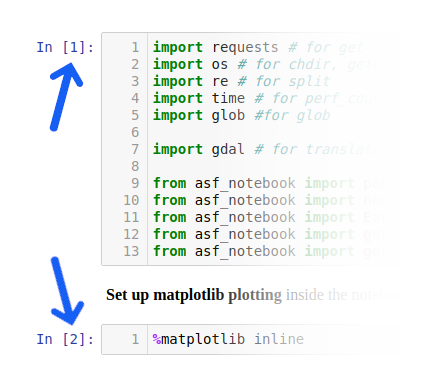 The cell execution counter indicates the order in which code cells have run.