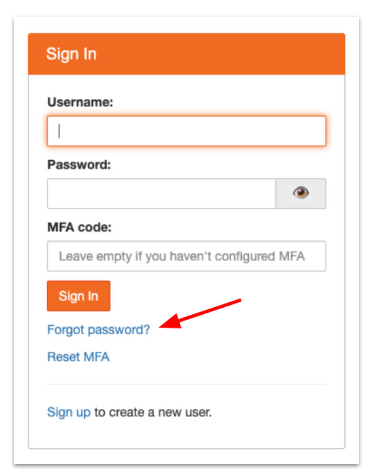 Navigate to OpenScienceLab and click the "Forgot password?" link on the sign in section.