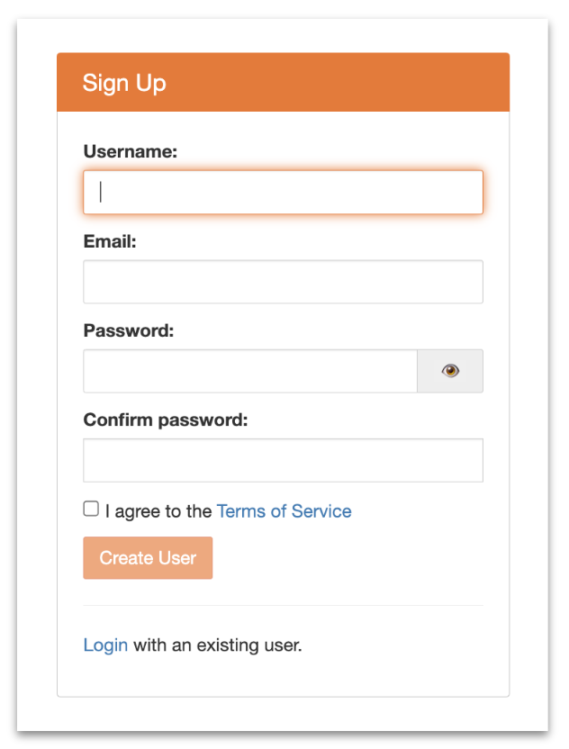 Complete the Sign Up form