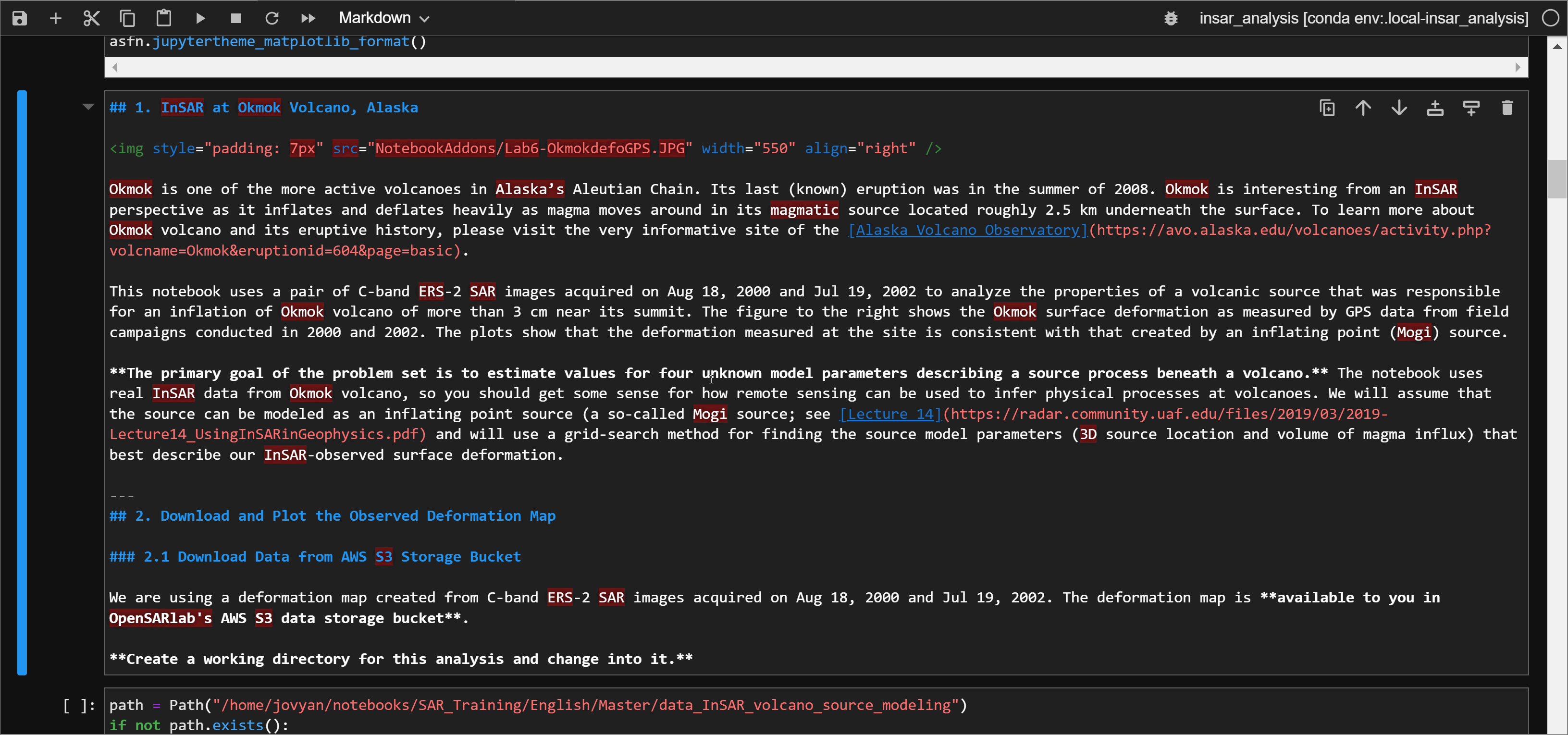 A run markdown cell.